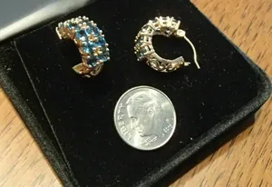 Moissanite <b>Stud</b> <b>Earrings</b> 925 Silver Lightweight Luxury <b>Blue</b> Gemstone Jewelry for Women Wedding Gift - Product Image 2