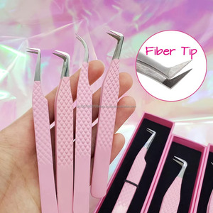 Pince à épiler professionnelle pour extensions de cils, en acier inoxydable, avec logo personnalisé, pointe incurvée lisse de 10 mm, précision beauté - Product Image 1