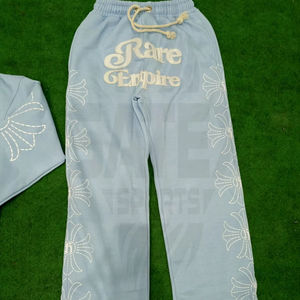 Nouveau pantalon de survêtement pour homme, style streetwear décontracté, personnalisé, effet délavé soleil, broderie vieillie, écologique, vintage, en tissu épais - Product Image 1