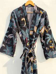 Chaqueta Larga de Invierno para Mujer, Estilo Bomber, con Estampado Animal, de Terciopelo Negro, con Cierre de Cinturón, Estilo Boho para la Playa - Product Image 4