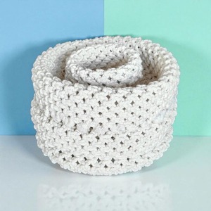 Minimal Macrame Storage <b>Basket</b> Set Ideal For Home Organizer Bathroom Kitchen And Living Room Decorative Storage Solution - Product Image 3