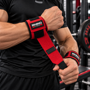 ผ้าพันข้อมือ Rhino Fitness 100% ผ้าฝ้ายลายพราง สำหรับมือซ้าย ช่วยพยุงข้อมือสำหรับยกน้ำหนัก พร้อมสายรัดแบบตีนตุ๊กแก สำหรับออกกำลังกาย - Product Image 2