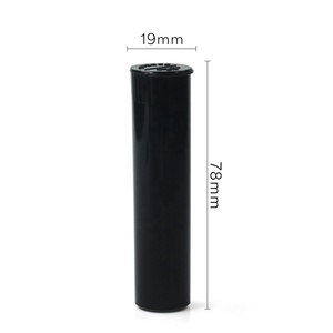 20ml 5dr Tube en plastique Pop Top résistant aux enfants pour pré-rouleaux et tabac à rouler, petit flacon transparent noir blanc - Product Image 2