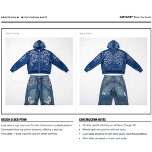 Ensemble de survêtement streetwear pour hommes en coton épais délavé à l'acide, imprimé, design 2-en-1, comprenant un sweat à capuche et un pantalon de survêtement en molleton standard, personnalisable, vente en gros - Product Image 5