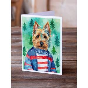 Terrier australien fantaisiste A7 Cartes de vœux de Noël Lot de 8 cartes vierges avec enveloppes Taille 5x7 - Product Image 2
