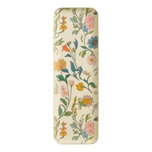 Plateau de service rectangulaire long en métal à imprimé floral, décoratif, pour table basse, organisateur de rangement pour coiffeuse, pour collations - Product Image 1