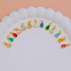 Lágrima morganita cuarzo facetado piedra preciosa chapado en oro latón punta conjunto dijes colgante moda Unisex elegante joyería hecha a mano - Product Image 6