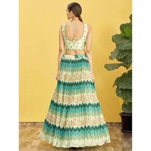 Vestido de Noche con Lentejuelas de Sirena - Lehenga Choli Elegante para Fiestas - Product Image 4