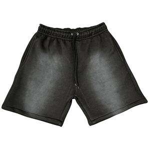 Short d'été personnalisé pour hommes respirant 100% coton imprimé avec motif de lavage à l'acide en détresse vintage Sun Fade Bleach Short pour hommes - Product Image 1