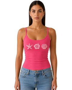 เสื้อกล้ามครอปสายเดี่ยวสีชมพูสดใสสำหรับผู้หญิง ทรงเข้ารูป ใส่สบาย เหมาะสำหรับฤดูร้อน ลายพิมพ์เก๋ไก๋ เนื้อผ้านุ่ม ยืดหยุ่น แฟชั่นสตรีทแวร์ - Product Image 1
