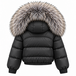 Veste d'hiver à capuche pour homme, rembourrage épais en polyester, coupe-vent, style décontracté court, fermeture éclair - Product Image 2