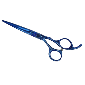 Ciseaux de coiffure professionnels en acier inoxydable, lame tranchante, manche long, pour droitiers, ciseaux à cheveux bleus - Product Image 3