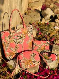 Sac fourre-tout en nylon à imprimé floral personnalisé avec fermeture éclair, deux sangles, grande capacité, pliable, sac seau vintage pour femme, voyage au Rajasthan - Product Image 2