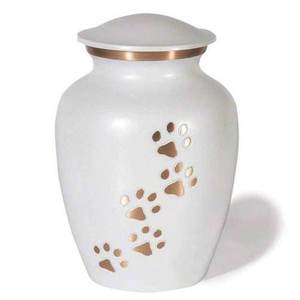 Enamel Aluminium Cremation <b>Urn</b> Secure Threaded Lid Unique Hand-Design Wave Pattern | Durable Adult Human Ashes Funeral <b>Urn</b> - Product Image 3