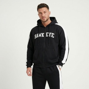 Sweat à capuche oversize élégant et formel pour homme, en molleton 100 % coton 350 g/m² de haute qualité, avec fermeture éclair et impression par transfert thermique, idéal pour l'hiver - Product Image 1