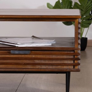 Vandana <b>Silver</b> Space-style <b>coffee</b> <b>table</b> in teak and mango wood - Product Image 4