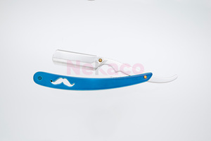 Navaja de Afeitar Clásica de Acero Inoxidable para Hombre, Mango Amarillo, Hoja Única, Herramienta Manual para Afeitado en Húmedo, Uso en Barbería - Product Image 5