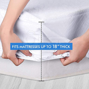 Premium <b>Bed</b> Mat Terry Mattress Protector Knitted Waterproof Layer Breathable Fabric Eco-Friendly Luxury Design Long-Lasting - Product Image 5