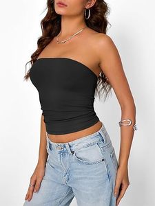 Top Corto para Mujer, Tela Suave, Ajuste Cómodo, Estilo Casual Diario, Ligero - Product Image 4