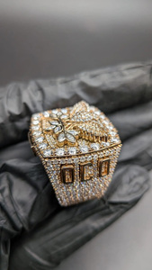 Luxury Eagle Statement <b>Iced</b> Out Hip Hop Style Men's Chunky <b>Ring</b> Rhodium Plated 925 Sterling Silver Marquise Cut Engagement <b>Ring</b> - Product Image 5
