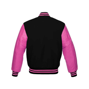 Veste bomber universitaire décontractée unisexe personnalisée, style streetwear cool, à motif géométrique, avec capuche en laine pour l'hiver - Product Image 1