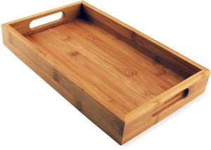 Bandeja rectangular de madera de alta calidad, tabla de servir resistente, perfecta para la cocina, comedor, desayuno, refrigerios, servicio y organización. - Product Image 5