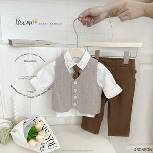 High Quality Gentleman Long Sleeve <b>Shirts</b> and Blazer + Tie Baby <b>Boy</b> Suit <b>Formal</b> Design Toddler <b>Boys</b> Clothing Sets for Wedding - Product Image 6