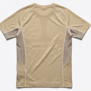 Hauts de yoga sportifs en tricot écologique Spandex/Polyester avec dos en maille respirante, T-shirts de gym professionnels pour hommes, vêtements de sport d'entraînement - Product Image 3