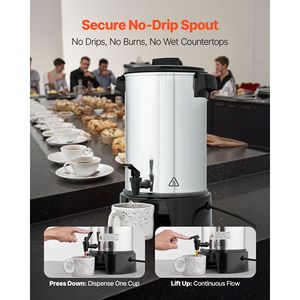 Distributore di Caffè Commerciale da 30 Tazze 4,5 L con Rubinetto Anti-Goccia e Preparazione Rapida, Macchina da Caffè Commerciale Automatizzata - Product Image 5