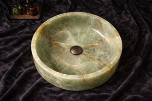Natural Green Onyx Stone Vessel Sink Modern Rectangle Luxury Bathroom Countertop <b>Basin</b> Handmade Wash <b>Basin</b> - Product Image 3