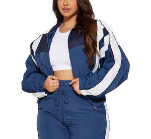 Unisex Casual Windbreaker Tracksuit 2-Piece Set <b>Zipper</b> <b>Top</b> Elastic Waistband Solid Polyester/Nylon High Quality - Product Image 6