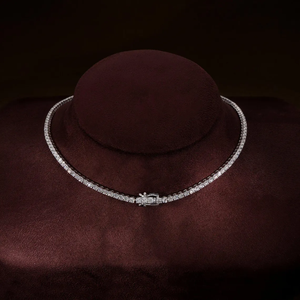 สร้อยคอเทนนิสเพชรเลี้ยงในห้องปฏิบัติการคุณภาพสูง พร้อมเพชรทรงกลมเจียระไนแบบบริลเลียนต์ VVS2 รับรองคุณภาพ ตัวเรือนทอง 14K 18K ของขวัญเหนือกาลเวลา - Product Image 3