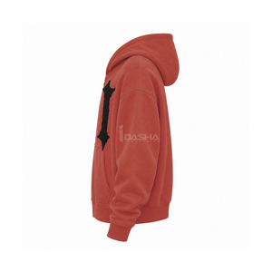 Sweat à capuche unisexe en coton brossé surdimensionné avec broderie, grammage lourd, logo personnalisé, OEM, vente en gros - Product Image 3