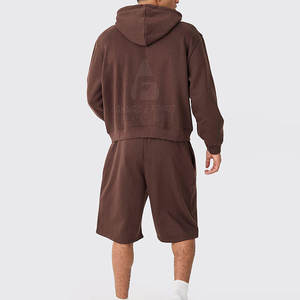 ชุดเซ็ตเสื้อฮู้ดและกางเกงขาสั้นลำลองสำหรับผู้ใหญ่ พิมพ์โลโก้ได้ตามต้องการ สำหรับฤดูหนาว - Product Image 4