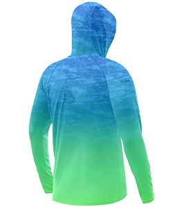 เสื้อคลุมมีฮู้ดสำหรับตกปลา UPF 50+ สำหรับผู้ชาย ระบายอากาศได้ดี แขนยาว ป้องกันรังสียูวี เหมาะสำหรับกิจกรรมกลางแจ้ง เดินป่า วิ่ง ว่ายน้ำ ป้องกันผิวแพ้ง่าย - Product Image 2
