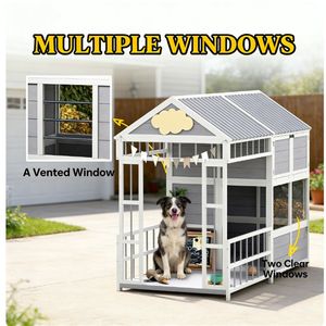 Casa de Madera para Perros para Exteriores, Muebles Cómodos para Mascotas - Product Image 3