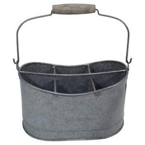 Support à ustensiles de cuisine en métal galvanisé style ferme avec poignée unique – Vente en gros pour fabricants et grossistes - Product Image 2