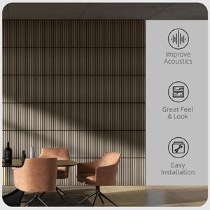 แผ่นไม้อะคูสติกสีน้ำตาลขนาด24 "x 24" 4แพ็คแผ่นซับเสียงสำหรับตกแต่งผนัง - Product Image 4