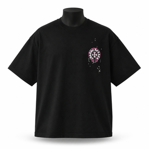 T-shirt noir surdimensionné pour homme, logo minimaliste sur la poitrine, streetwear, hip hop, coton, coupe ample, décontracté, t-shirt d'été - Product Image 1