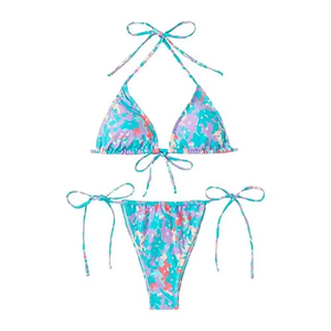 Bikini de Dos Piezas de Alta Calidad Hecho en Pakistán, con Logotipo Frontal, Cintura Alta, Transpirable, para Mujer - Product Image 1