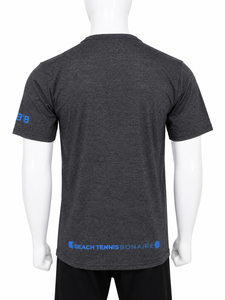 Camiseta de Manga Corta para Hombre, Color Negro Jaspeado, Corte Regular, Cuello Redondo, Informal, Tejido de Punto, Secado Rápido, 100% Poliéster - Product Image 3