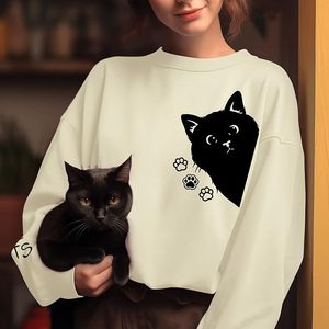 Nueva Llegada Sudadera de Algodón para Mujer de Lujo con Manga Larga, Hombros Caídos, Estampado, Cómoda, Casual, Invierno, Personalizada - Product Image 1