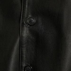 Unisex Genuine <b>Leather</b> <b>Shirt</b> Classic Cowhide Casual Streetwear <b>Leather</b> Top Custom Logo OEM Manufacturer - Product Image 5