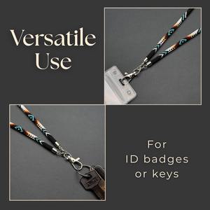 Chaîne de corps perlée faite à la main avec fermoir en argent, tissée avec un motif géométrique noir, blanc, turquoise, marron et orange, accessoire élégant - Product Image 2