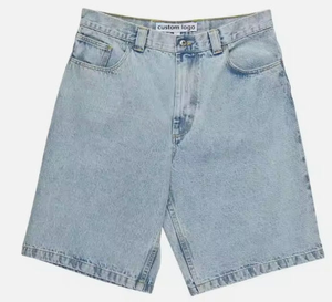 Shorts en jean droits pour hommes de qualité supérieure, style Y2K streetwear, décontractés, délavés, 100 % coton, séchage rapide, respirants, pour l'été, vente en gros - Product Image 1