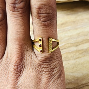 Trend Top Choice Garnet <b>Ring</b> Boho Brass <b>Ring</b> For Men 18k Gold Plated Geometric <b>Open</b> Band <b>Ring</b> Wholesale Statement Handmade <b>Ring</b> - Product Image 6