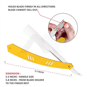 มีดโกนหนวดแบบใช้แล้วทิ้งสำหรับผู้ชาย ดีไซน์เลื่อนออกได้ ใบมีดคมตรง สีขาวและเหลือง สำหรับโกนหนวด - Product Image 6