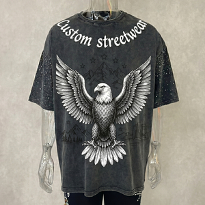 Camiseta Personalizada de Estilo Urbano para Hombre, Talla Grande, con Estampado de Personaje Diabólico, Manga Corta, Cuello Redondo, Jersey de Algodón, Color Negro - Product Image 3