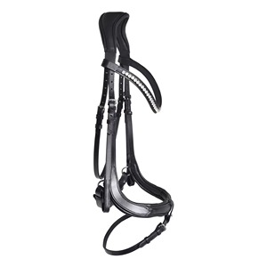 Bridon d'équitation en cuir noir de haute qualité, design premium, personnalisé, orné de cristaux, toutes tailles, équipement d'équitation - Product Image 2