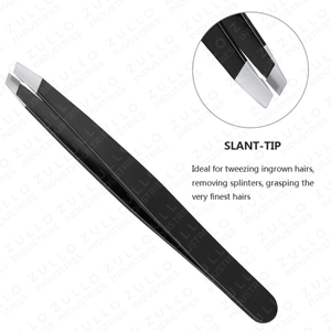 Premium Stainless Steel Black Eyebrow Tweezers Slanted Tip Professional Custom Color Precision <b>Makeup</b> Beauty <b>Tool</b> - Product Image 4